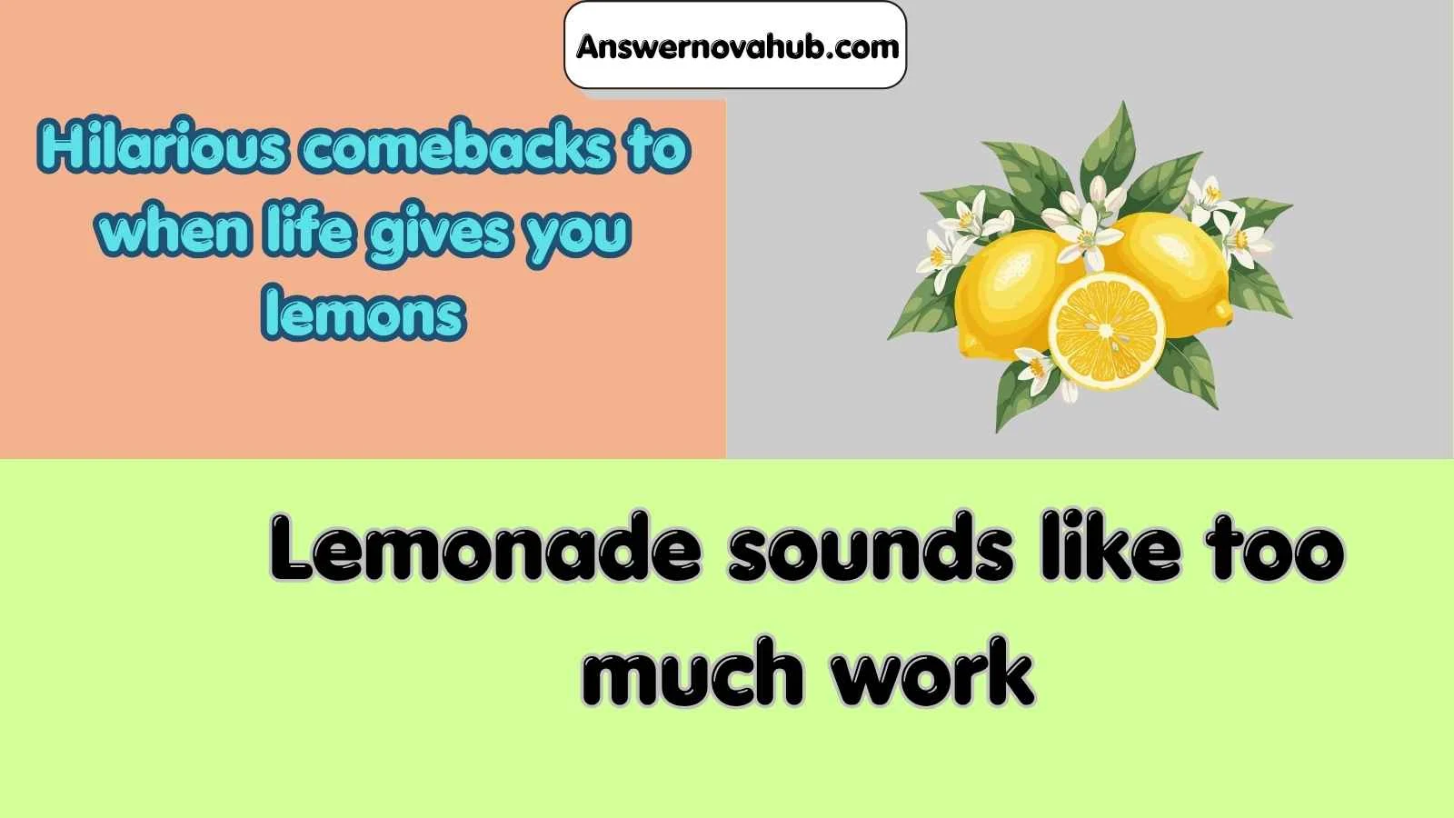 Hilarious comebacks to when life gives you lemons