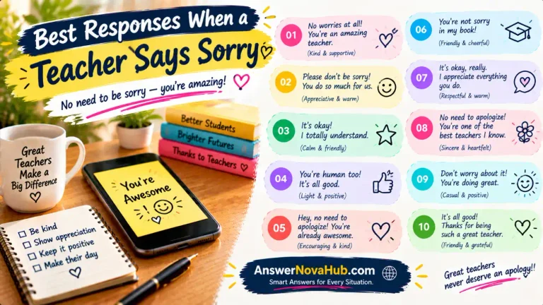 Best responses when a teacher says sorry