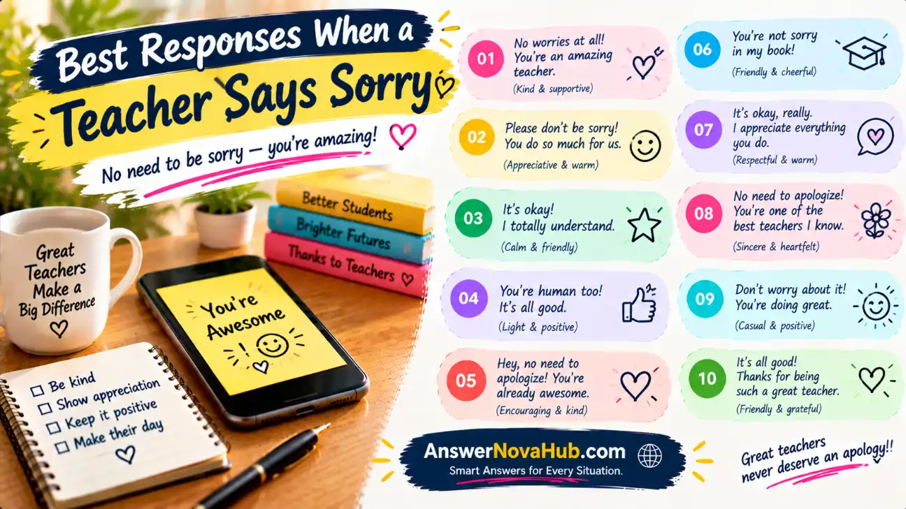 Best responses when a teacher says sorry