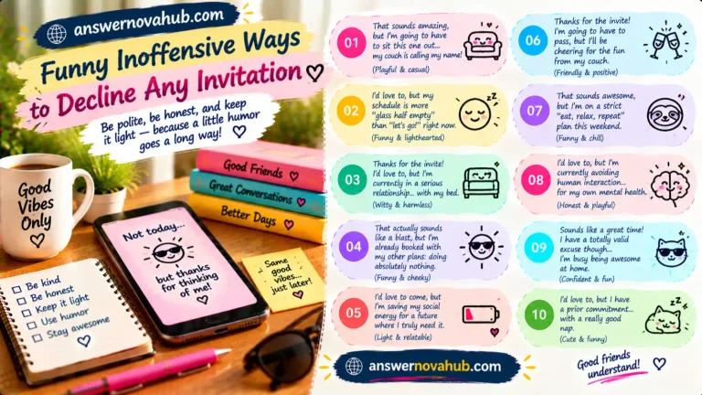 Funny inoffensive ways to decline any invitation