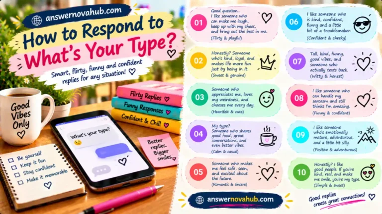 How to respond to what’s your type