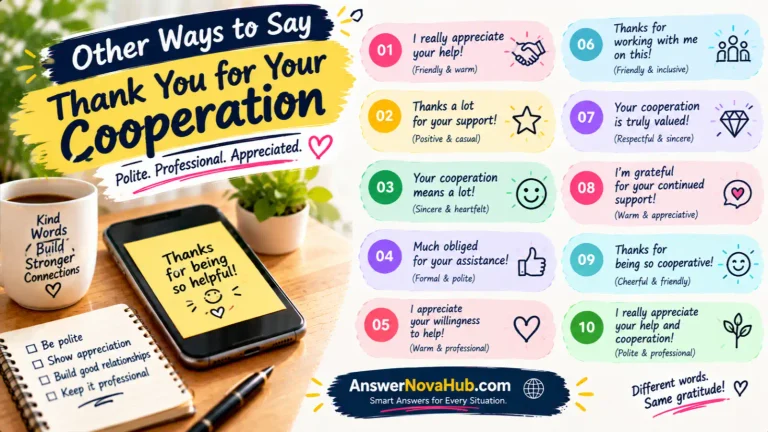 Other ways to say thank you for your cooperation