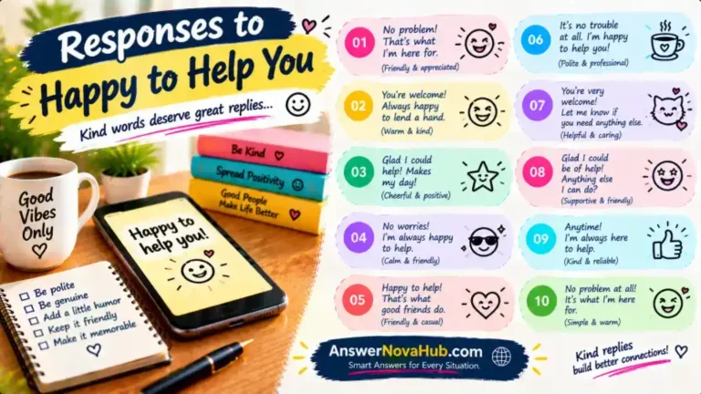Responses to happy to help you