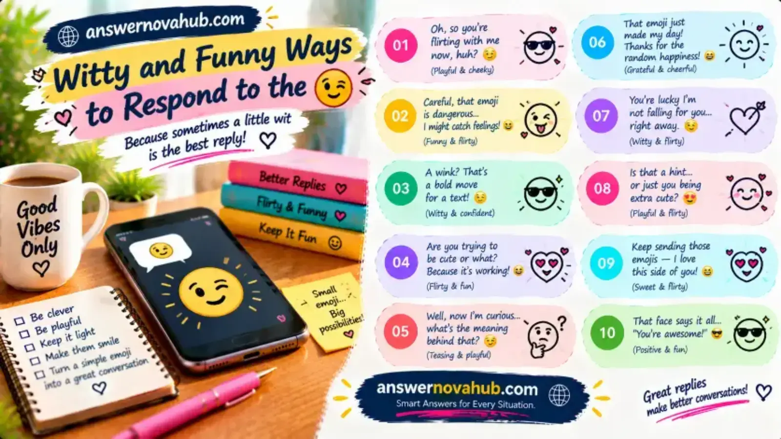 Witty and funny ways to respond to the emoji